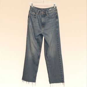 H&M &Denim Wide Leg Utra High Waist Size 6 Distressed